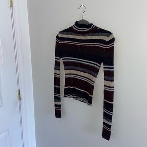 Striped Long sleeve Crop Top